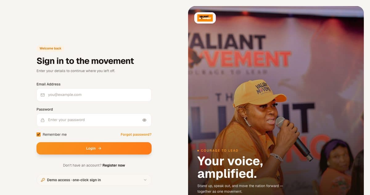 The Valiant Movement website.